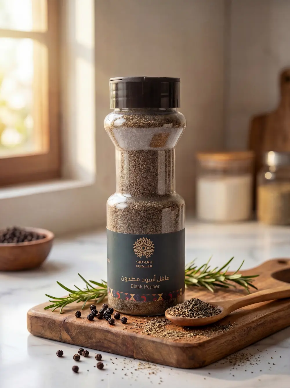 عبوة فلفل أسود مطحون عالي الجودة بهارات سدرة
